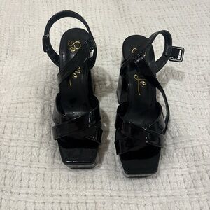 Black Patent Leather Women's Sandals